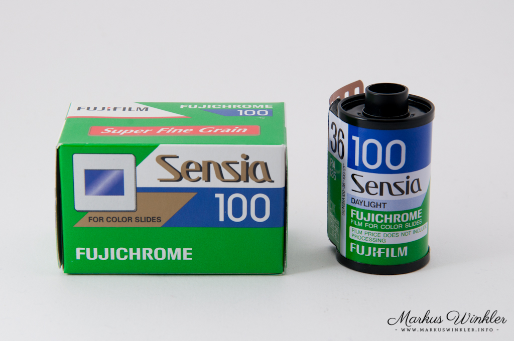 Der eingestellte Sensia 100 Kleinbildfilm