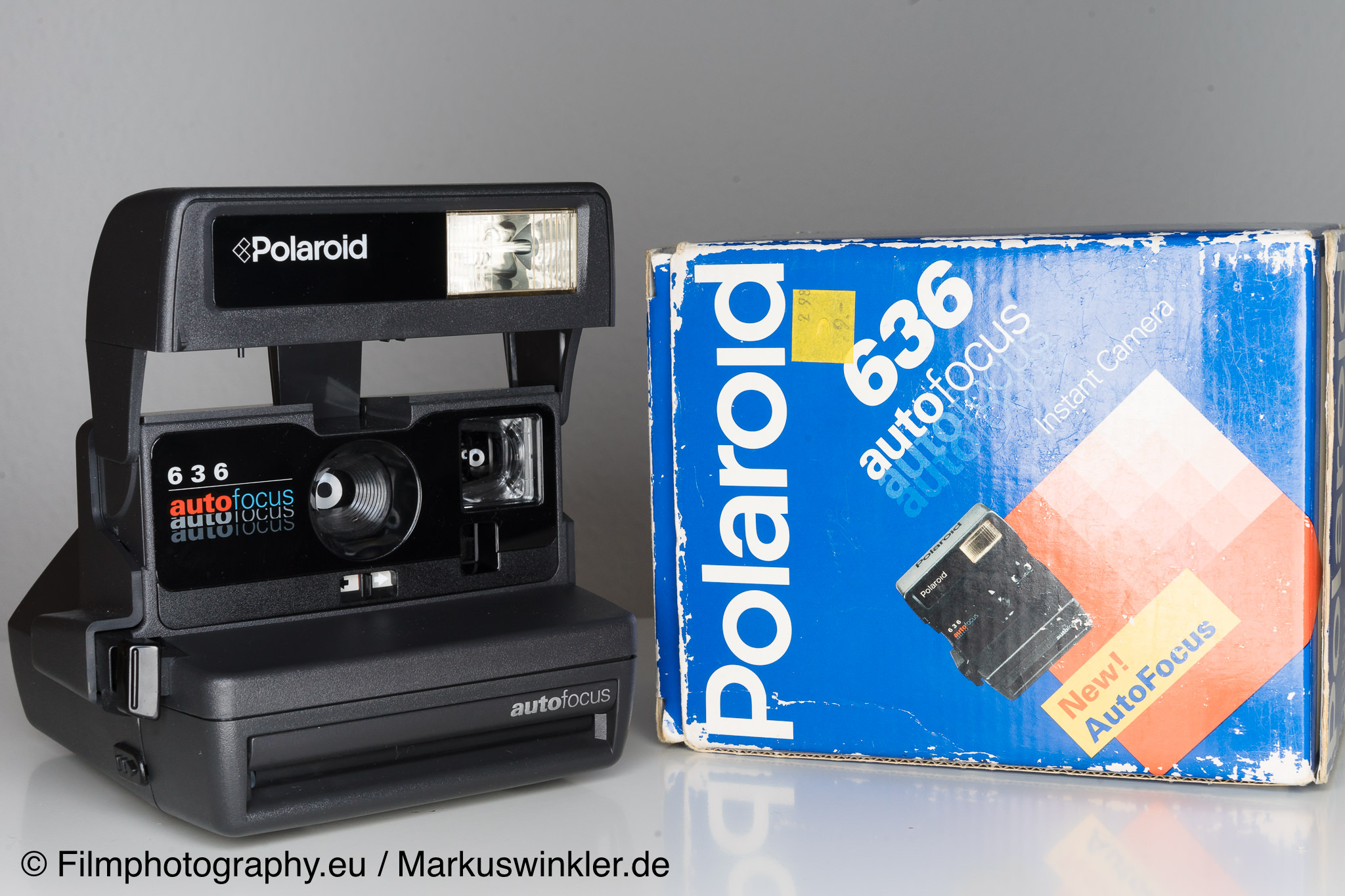 Die originale Verpackung der Polaroid 636 Autofocus